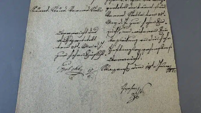 Switbert Lobisser - Holzschnitt -  auf Brief von 1822  Op.184  Exlibris Dr. Hubert Knaus 21,5x37 cm signiert nummeriert – Bild 6