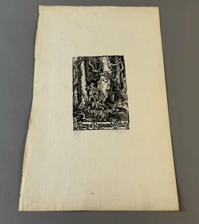 Switbert Lobisser - Holzschnitt - mit Wasserzeichen Stift St.Paul - Op.205  Exlibris Marg. und Raimund Sibitz  23x37 cm signiert nummeriert