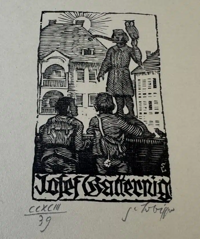 Switbert Lobisser - Holzschnitt -  Op.293  Exlibris Josef Gatternig  24,5x34 cm signiert nummeriert – Bild 3