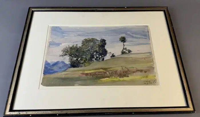 Switbert Lobisser - Aquarell -  Sommerlandschaft in Nötsch 20.9.1923 - 54x41 cm Blatt 23,5x36cm signiert datiert