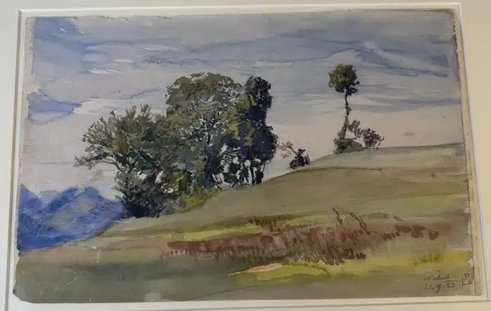 Switbert Lobisser - Aquarell -  Sommerlandschaft in Nötsch 20.9.1923 - 54x41 cm Blatt 23,5x36cm signiert datiert – Bild 4