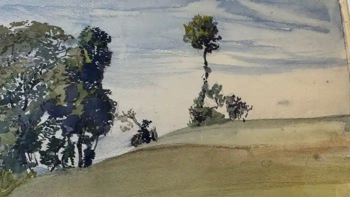 Switbert Lobisser - Aquarell -  Sommerlandschaft in Nötsch 20.9.1923 - 54x41 cm Blatt 23,5x36cm signiert datiert – Bild 6