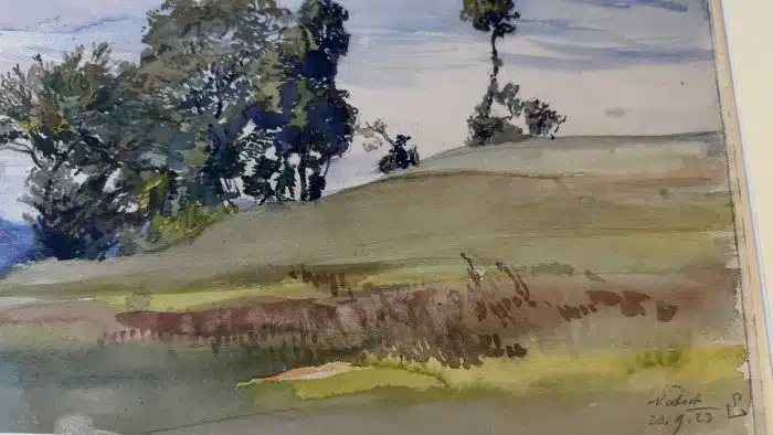 Switbert Lobisser - Aquarell -  Sommerlandschaft in Nötsch 20.9.1923 - 54x41 cm Blatt 23,5x36cm signiert datiert – Bild 7