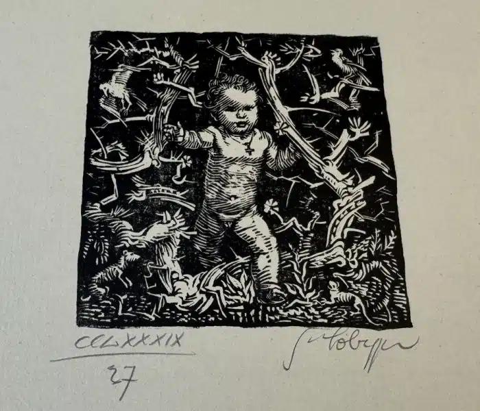 Switbert Lobisser - Holzschnitt - Op.289  Weihnachtsgruß Firma Pustet in Salzburg  20,5x25 cm signiert nummeriert – Bild 2