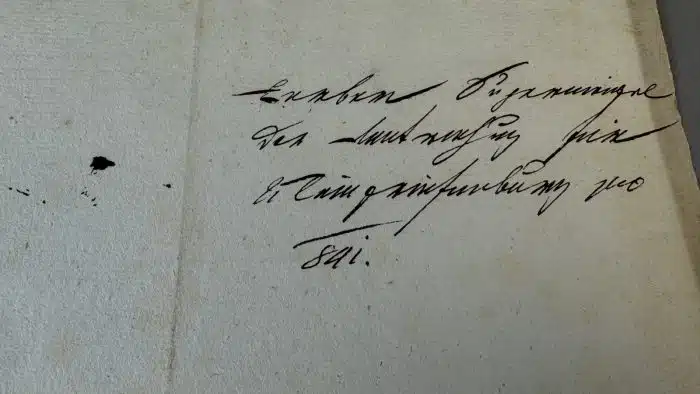 Switbert Lobisser - Holzschnitt - auf altem Brief von 1841  - Op. 287  Exlibris Ing. Herbert von Breisach 37x23,5 cm  signiert nummeriert – Bild 5