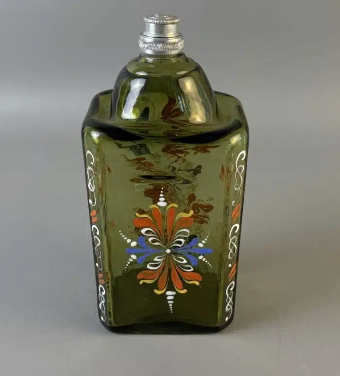 Switbert Lobisser - Aus persönlichem Besitz -  Bemalte Mundgeblasene Flasche mit Verschluss H 19 cm – Bild 4