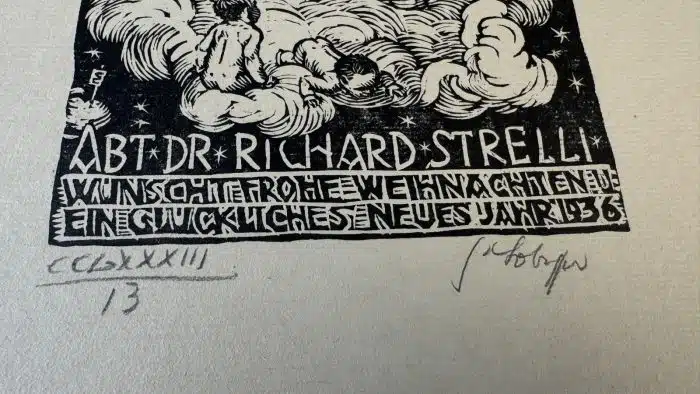 Switbert Lobisser - Holzschnitt - Op. 283  Richard Strelli 1936 25x35 cm  signiert nummeriert – Bild 2