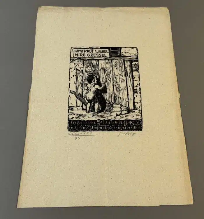 Switbert Lobisser - Holzschnitt - Op.  282  Irmtraut Loebel und Miro Greßl - 24,5x35,5 cm  signiert nummeriert