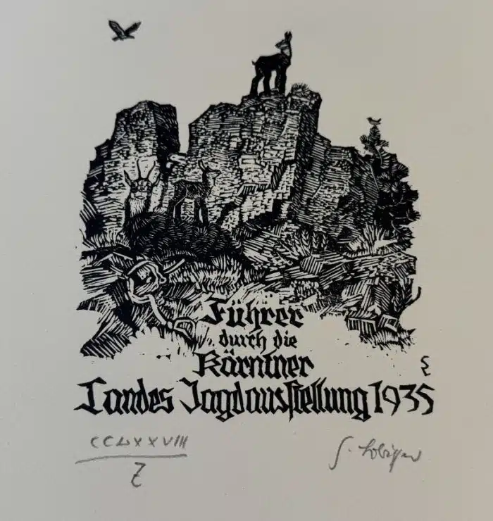 Switbert Lobisser - Holzschnitt -  Führer durch die Kärntner Landesaustellung 1935  - 26,5x32,5 cm  signiert nummeriert – Bild 2