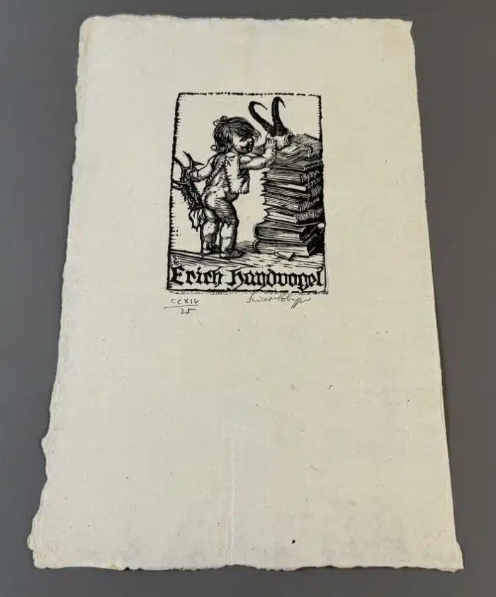Switbert Lobisser - Holzschnitt - Op. 214  Exlibris Erich Haydvogel - 22x35 cm signiert nummeriert