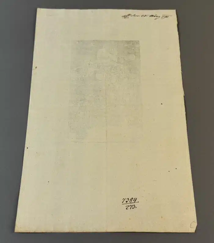 Switbert Lobisser - Holzschnitt - auf altem Brief von 1790  - Op. 212  Der Burgherr von Freyenstein ladet ein 22,5x35 cm  signiert nummeriert – Bild 5