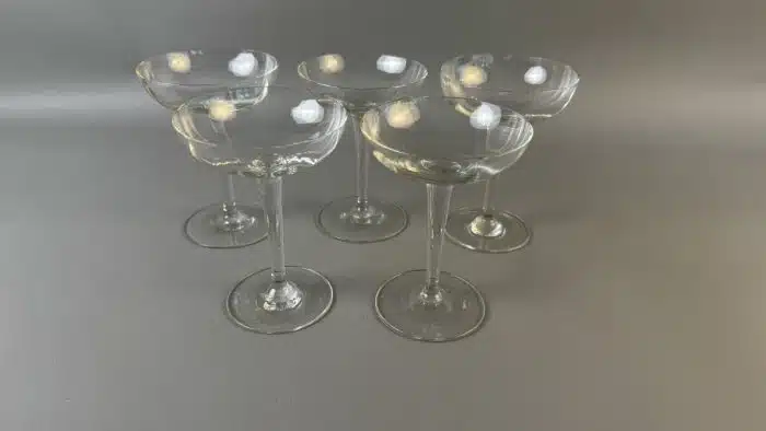 Switbert Lobisser - Aus persönlichem Besitz -  5 Stück Champagner - Schaumweingläser