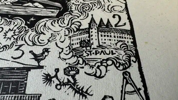 Switbert Lobisser - Holzschnitt - auf altem Brief mit Wasserzeichen Stift St.Paul - Op  211  Exlibris Margarethe Maier-Kaibitsch - 27x37 cm  signiert nummeriert – Bild 6