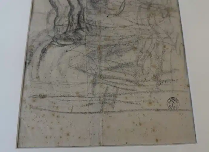 Switbert Lobisser - Zeichnung - Mutter mit Kind -  Bleistift mit Deckweiß - 1940 - 35x49 cm Blatt 18,5x32,5 cm signiert mit datiert Nachlassstempel – Bild 4