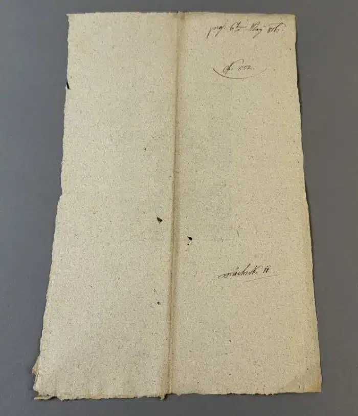 Switbert Lobisser - Holzschnitt - auf altem Brief von 1816  - Op. 209  Exlibris Marco Birnholz (I)  21x33,5 cm  signiert nummeriert – Bild 4
