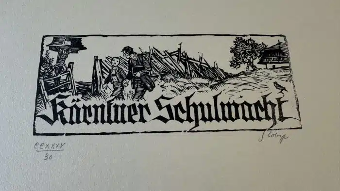 Switbert Lobisser - Holzschnitt - Op. 235  Kopfleiste zur "Kärntner Schulwacht" 24,5x35 cm  signiert nummeriert – Bild 2