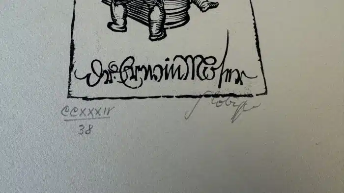 Switbert Lobisser - Holzschnitt - Jurist Op. 234  Exlibris Dr. Erwin Moser -  25x32 cm  signiert nummeriert – Bild 3