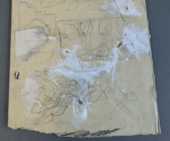 Switbert Lobisser - Aus persönlichem Besitz - 1 Zeichenblatt aus seinem Skizzenbuch Absolute Rarität 14,5x22 cm – Bild 7