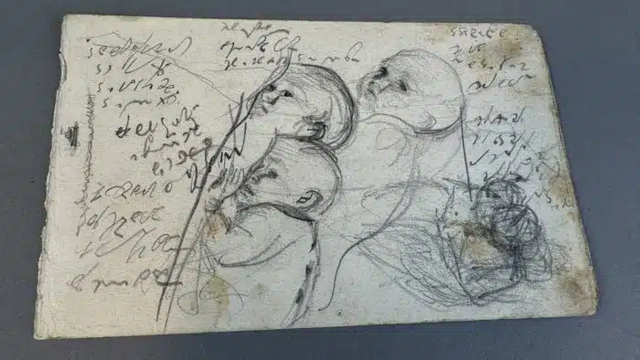 Switbert Lobisser - Aus persönlichem Besitz - 1 Zeichenblatt aus seinem Skizzenbuch Absolute Rarität 10,5x17,5 cm – Bild 3