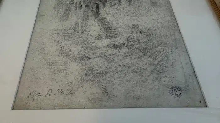 Switbert Lobisser - Bleistiftzeichnung -  Bauernhaus Kl. St. Paul  38x45 cm Blatt 21,5x29 cm betitelt Nachlassstempel – Bild 6