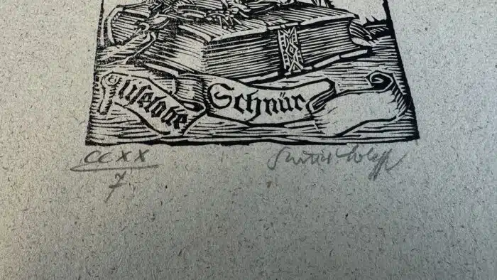 Switbert Lobisser - Holzschnitt -Op.220  Exlibris Lieselotte Schnür 24x38 cm  signiert nummeriert – Bild 3