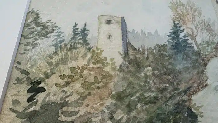 Switbert Lobisser - Aquarell -  Stein im Drautal 1942  48x58 cm Blatt 29x39 cm signiert SL datiert – Bild 7
