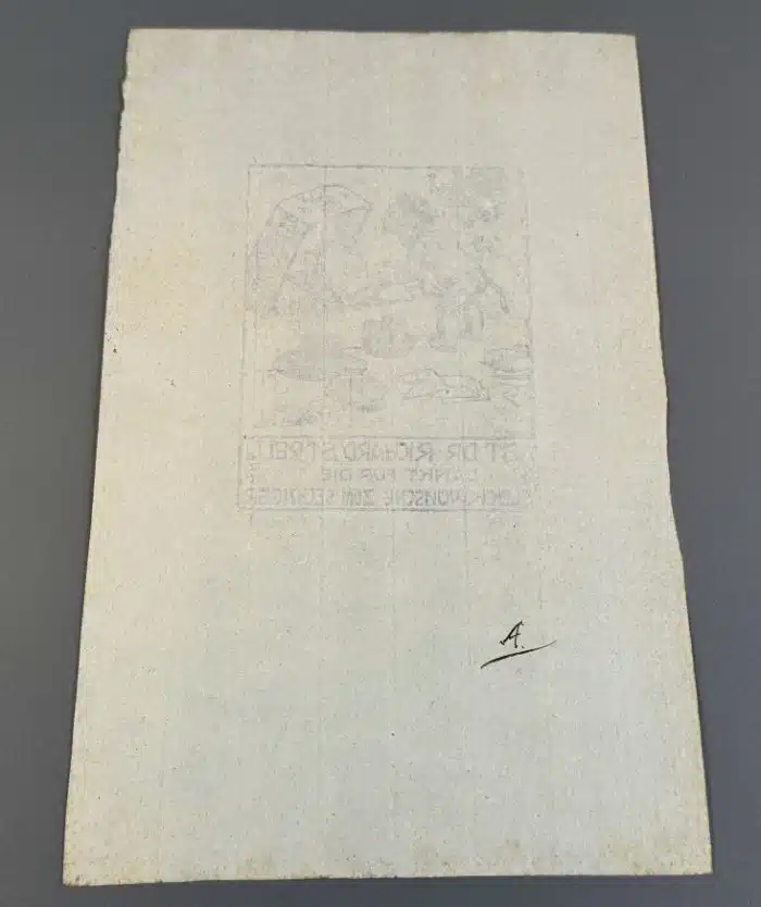 Switbert Lobisser - Holzschnitt - auf altem Brief mit Wasserzeichen Stift St.Paul - Op.259  Richard Strelli 1936 60er 22,5x34,5 cm  signiert nummeriert – Bild 5