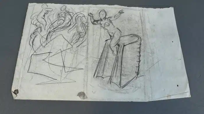 Switbert Lobisser - Aus persönlichem Besitz - 3 Zeichenblätter aus seinem Skizzenbuch Absolute Rarität 16x22 - 10,5x17 cm – Bild 2