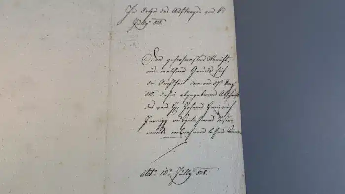 Switbert Lobisser - Holzschnitt - auf altem Brief von 1828 mit Wasserzeichen Stift St.Paul - Op.247  Exlibris F.M. Brigl 24x37 cm  signiert nummeriert – Bild 6