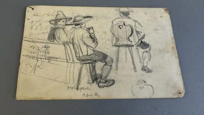 Switbert Lobisser - Aus persönlichem Besitz - 1 Zeichenblatt aus seinem Skizzenbuch Absolute Rarität 19x12 cm datiert