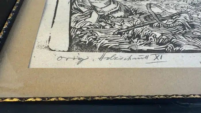 Switbert Lobisser - Holzschnitt - Die selige Hemma von Gurk, 1923, Holzschnitt, Triptychon, 66x46 Blatt 57x37cm, signiert, betitelt nummeriert Op. 11, – Bild 3