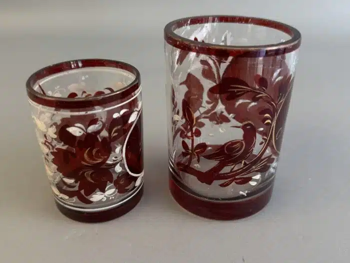 Switbert Lobisser - Aus persönlichem Besitz - 2 Walzenbecher Glas – Bild 2