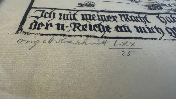 Switbert Lobisser - Holzschnitt -  Bauernspruch  66,5x52,5 cm  signiert nummeriert – Bild 4