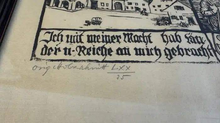 Switbert Lobisser - Holzschnitt -  Bauernspruch  66,5x52,5 cm  signiert nummeriert – Bild 6