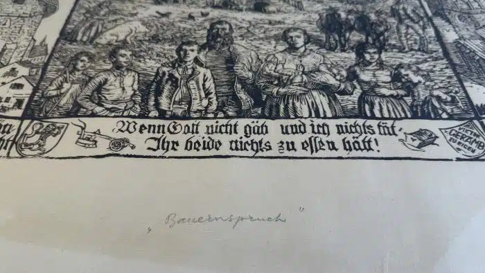 Switbert Lobisser - Holzschnitt -  Bauernspruch  66,5x52,5 cm  signiert nummeriert – Bild 7