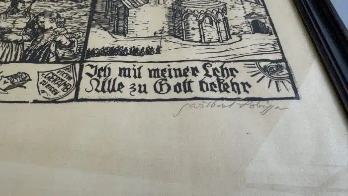 Switbert Lobisser - Holzschnitt -  Bauernspruch  66,5x52,5 cm  signiert nummeriert – Bild 8