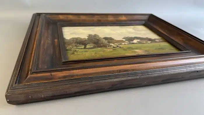 Josef Willroider (Villach 1838–1915 München) Blick auf Kärntner Landschaft, signiert, Öl auf Platte 43 x 53 cm, gerahmt im Nussholzrahmen – Bild 9