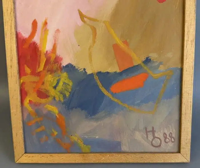 Hermann OBER (Freilassing 1920 - 1997)  Öl auf Karton, unten rechts monogrammiert und datiert: HO (19)88, 34 x 24,5 cm – Bild 2