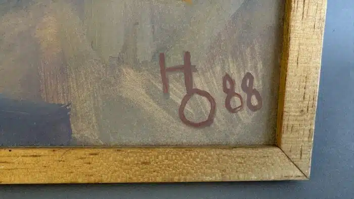 Hermann OBER (Freilassing 1920 - 1997)  Öl auf Karton, unten rechts monogrammiert und datiert: HO (19)88, 34 x 24,5 cm – Bild 3