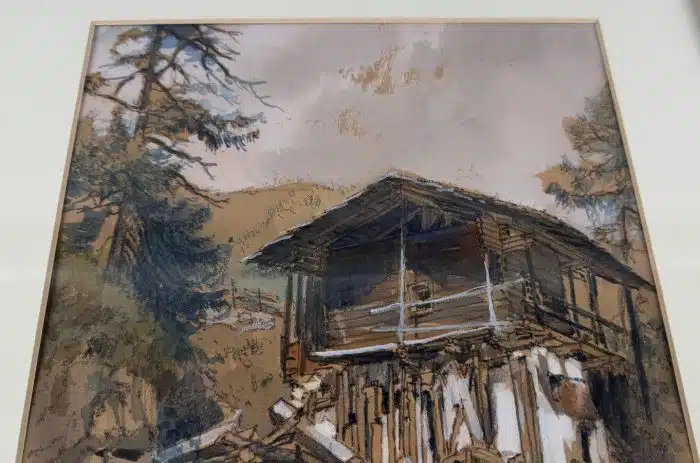 Eduard Manhart (Klagenfurt 1880-1945) Verlassene Mühle - Lesachtal   signiert E. Manhart, datiert 1931, Aquarell auf Papier 47 x 57 cm, gerahmt, – Bild 4