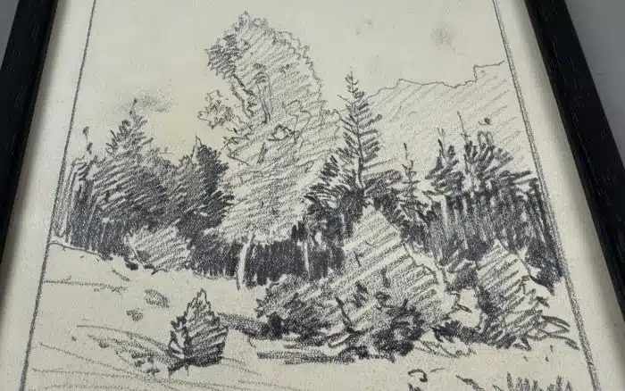 Viktor Mytteis (Schemnitz 1874 – 1936) Bleistiftzeichnung - Auf der Napoleonswiese bei Warmbad - 21,5 x 21 5 cm signiert, datiert, 25.07.32 gerahmt – Bild 7