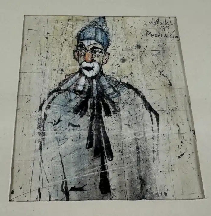 Werner Tatschl (Klagenfurt 1940-1993)  "Clown", signiert Tatschl, datiert 72, Mischtechnik 46 x 34 cm – Bild 2
