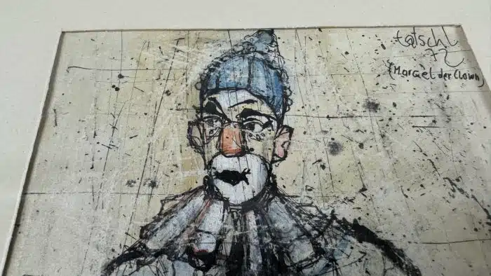 Werner Tatschl (Klagenfurt 1940-1993)  "Clown", signiert Tatschl, datiert 72, Mischtechnik 46 x 34 cm – Bild 4