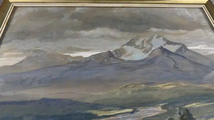 Hermann Poschinger (Ferlach 1886-1965) Draulandschaft Unterkärnten Öl auf Platte signiert Poschinger Hermann, datiert 1942, 58 x 51 cm gerahmt – Bild 7