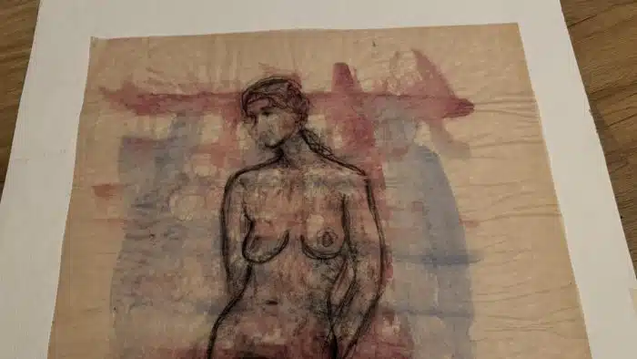 Akt - Aquarell auf Papier, 49 x 36 cm, nicht signiert – Bild 2