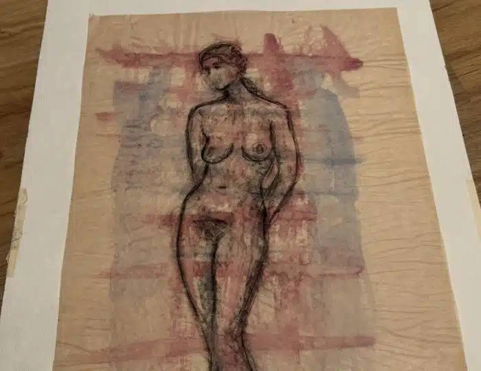 Akt - Aquarell auf Papier, 49 x 36 cm, nicht signiert – Bild 3