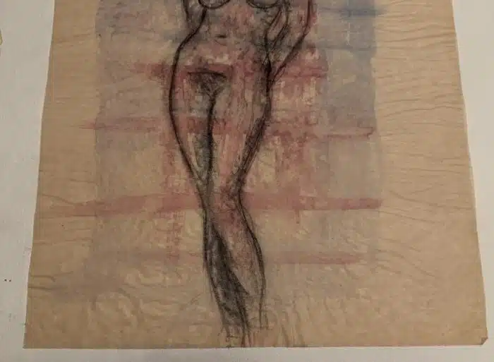 Akt - Aquarell auf Papier, 49 x 36 cm, nicht signiert – Bild 4