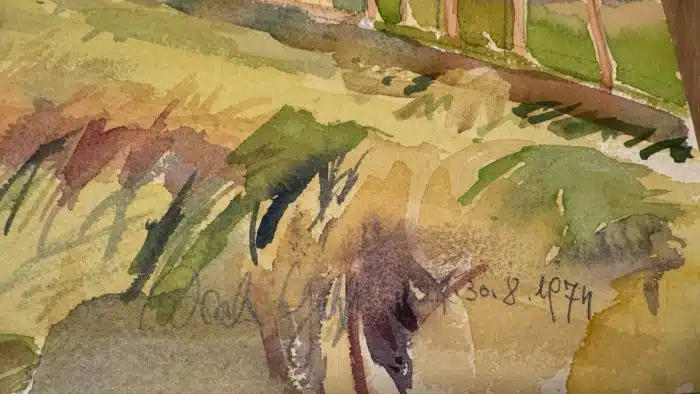 Willi Götzl (Zeltweg 1907-1978 Villach) In der Umgebung von Lignano  signiert Willi Götzl, datiert 1974, Aquarell auf Papier, – Bild 4