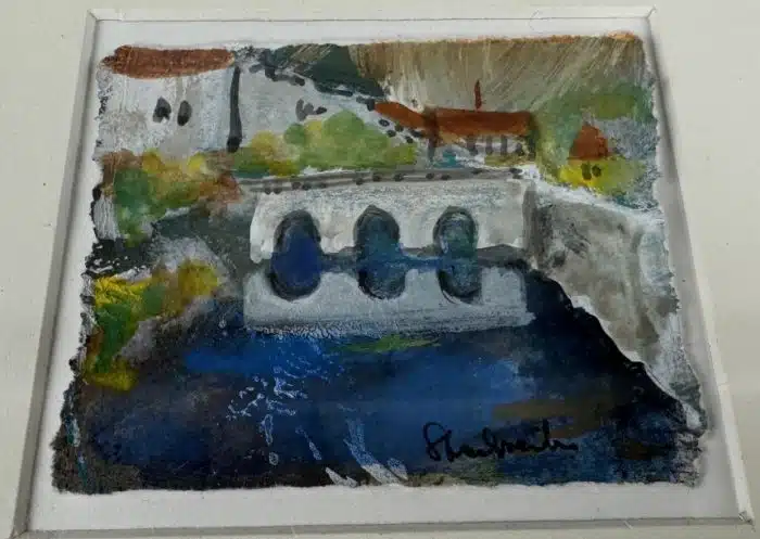 Stockreiter ( Friesach ) 4 Aquarelle je 9 x 9 cm 52,5 x 43 cm verglast, gerahmt signiert – Bild 3