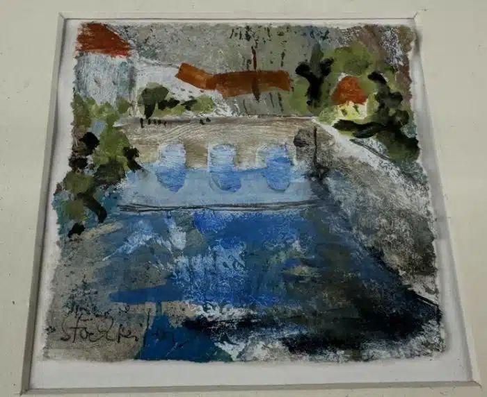 Stockreiter ( Friesach ) 4 Aquarelle je 9 x 9 cm 52,5 x 43 cm verglast, gerahmt signiert – Bild 4